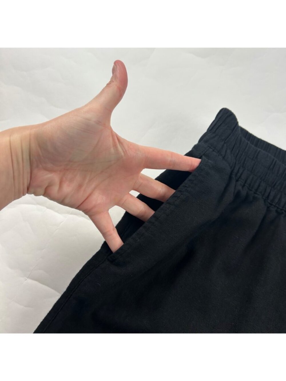 Old Navy Black Linen Blend High Rise Wide Leg Lounge Pant S - Picture 3 of 7
